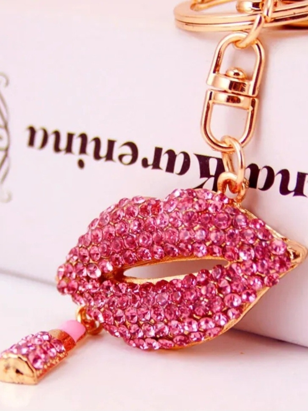 Colorful Crystal Lip Keychain Charms